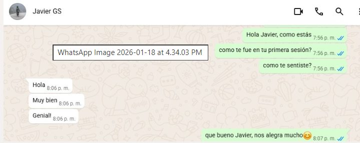 Testimonio de Javier por WhatsApp