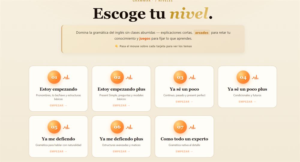 Escoge tu nivel