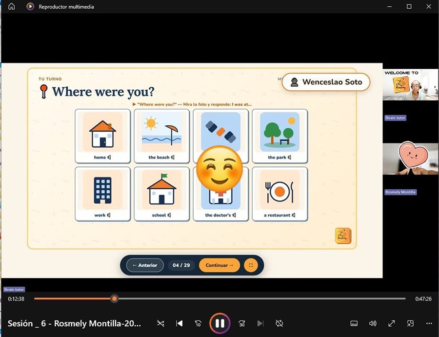 Sesión en vivo con tutor